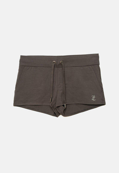 Pantaloncini in jersey con logo in strass colore Grigio