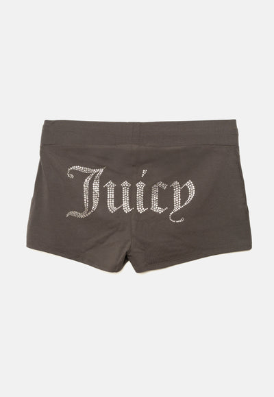 Pantaloncini in jersey con logo in strass colore Grigio