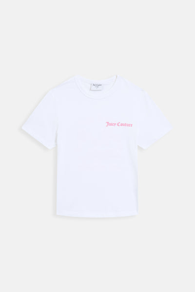 T-Shirt La Beach Bianca con maxi logo sul retro
