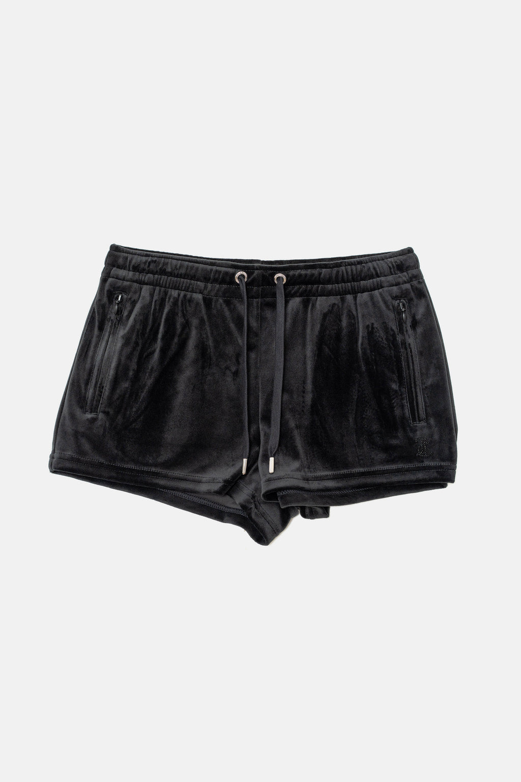 Pantaloncini Tamia in velluto classico con logo Juicy in strass tono su tono colore Nero