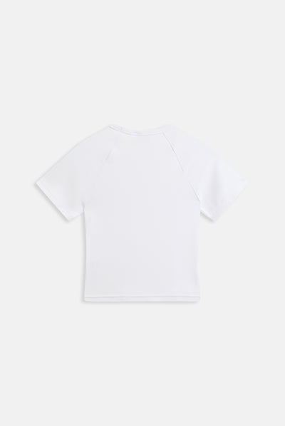 T-shirt Juicy Baby corta e aderente in jersey con logo Juicy in strass colore Bianco