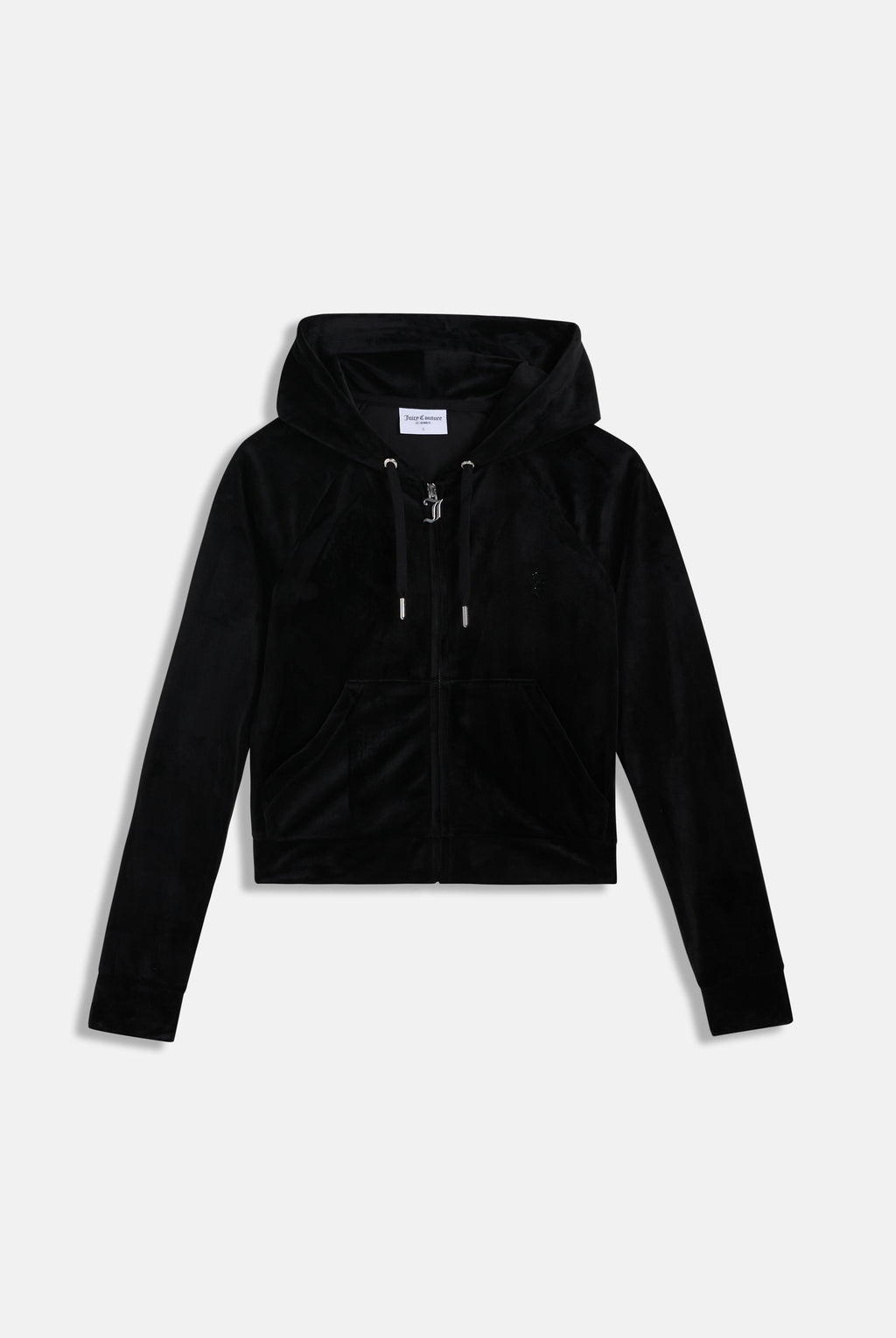 Felpa in velluto Madison con logo Juicy in strass tono su tono colore Nero