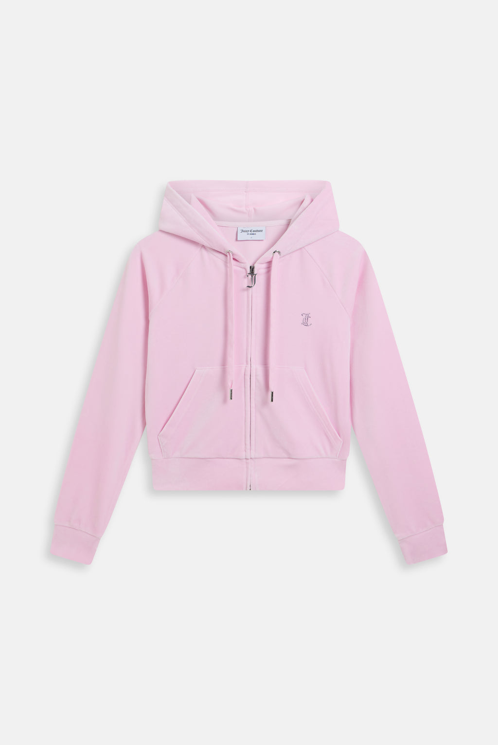 Felpa in velluto Madison con logo Juicy in strass tono su tono colore Rosa