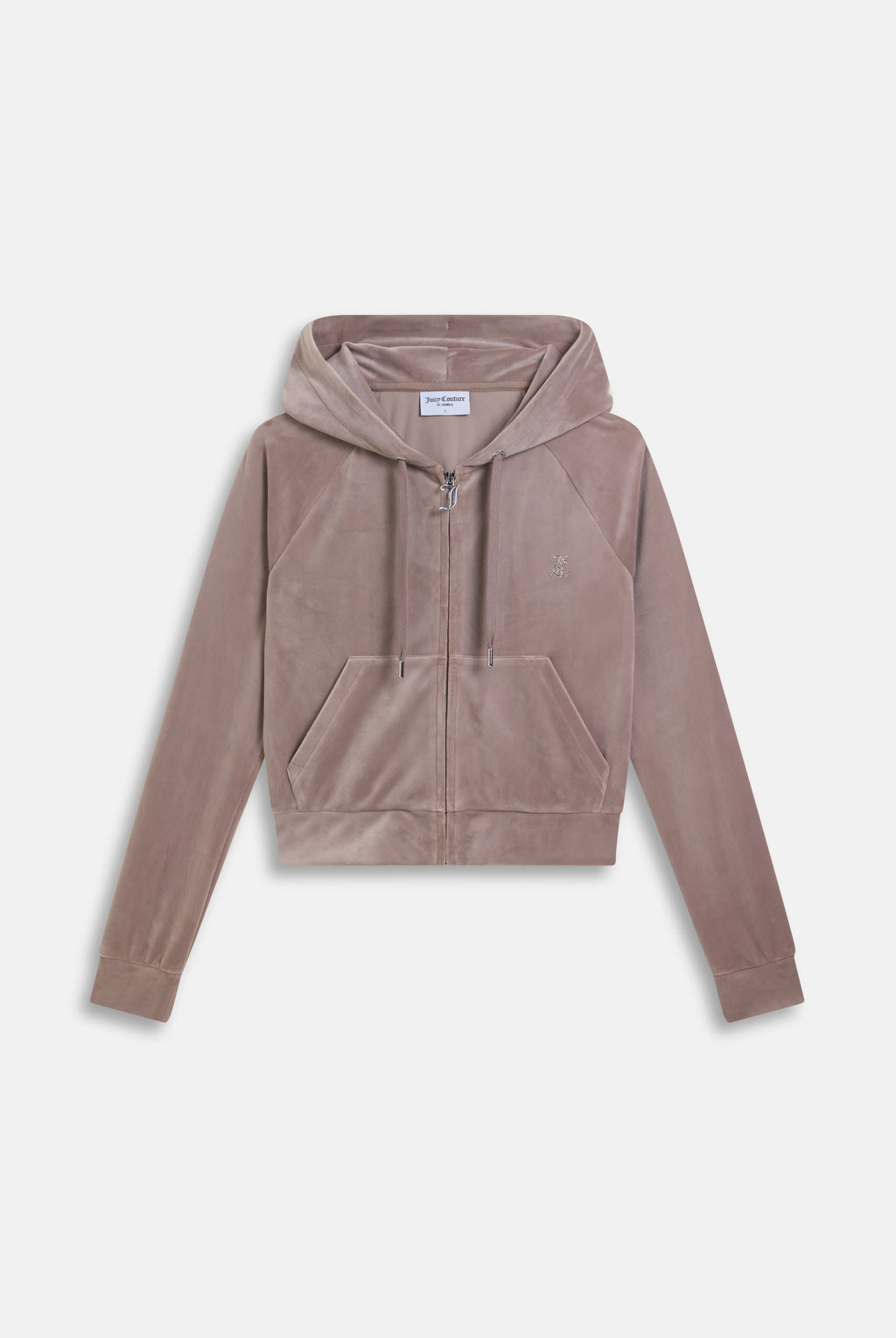 Felpa in velluto Madison con logo Juicy in strass tono su tono colore Beige