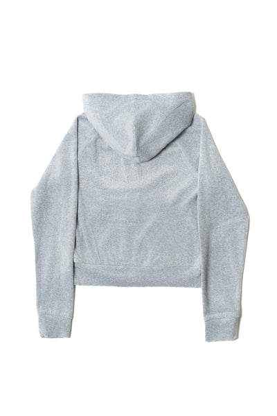 Felpa in velluto Madison con logo Juicy in strass tono su tono colore Grigio
