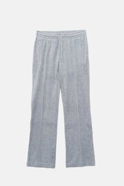 Pantaloni in velluto Tina con logo Juicy in strass tono su tono colore Grigio