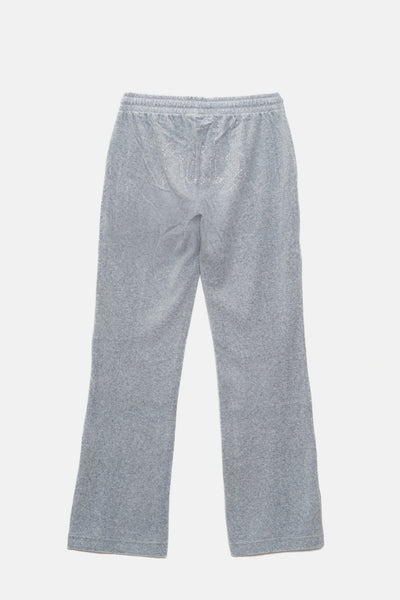 Pantaloni in velluto Tina con logo Juicy in strass tono su tono colore Grigio