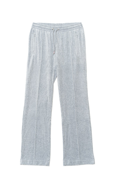 Pantaloni in velluto Tina con logo Juicy in strass tono su tono colore Grigio