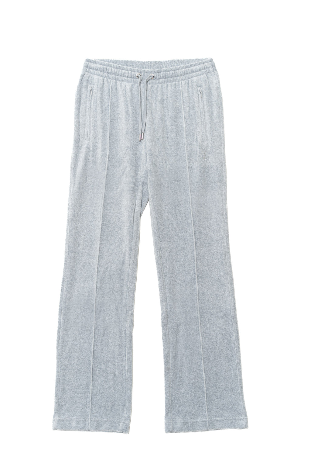 Pantaloni in velluto Tina con logo Juicy in strass tono su tono colore Grigio