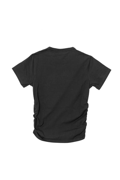 T-shirt Juicy aderente e arricciata con logo Juicy in strass colore Nero