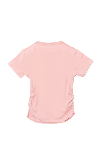 T-shirt Juicy aderente e arricciata con logo Juicy in strass colore Rosa
