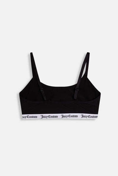 Bralette Ren in cotone con scollo rotondo ed elastico jacquard logato Juicy Couture colore Nero
