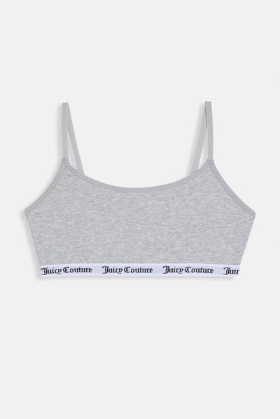 Bralette Ren in Cotone con Scollo Rotondo ed Elastico Jacquard Logato Juicy Couture – Grigio Melange