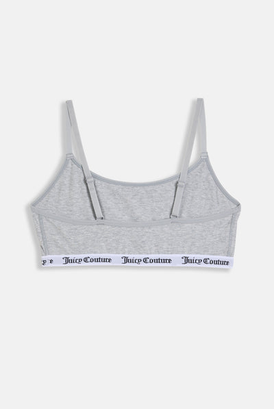 Bralette Ren in Cotone con Scollo Rotondo ed Elastico Jacquard Logato Juicy Couture – Grigio Melange