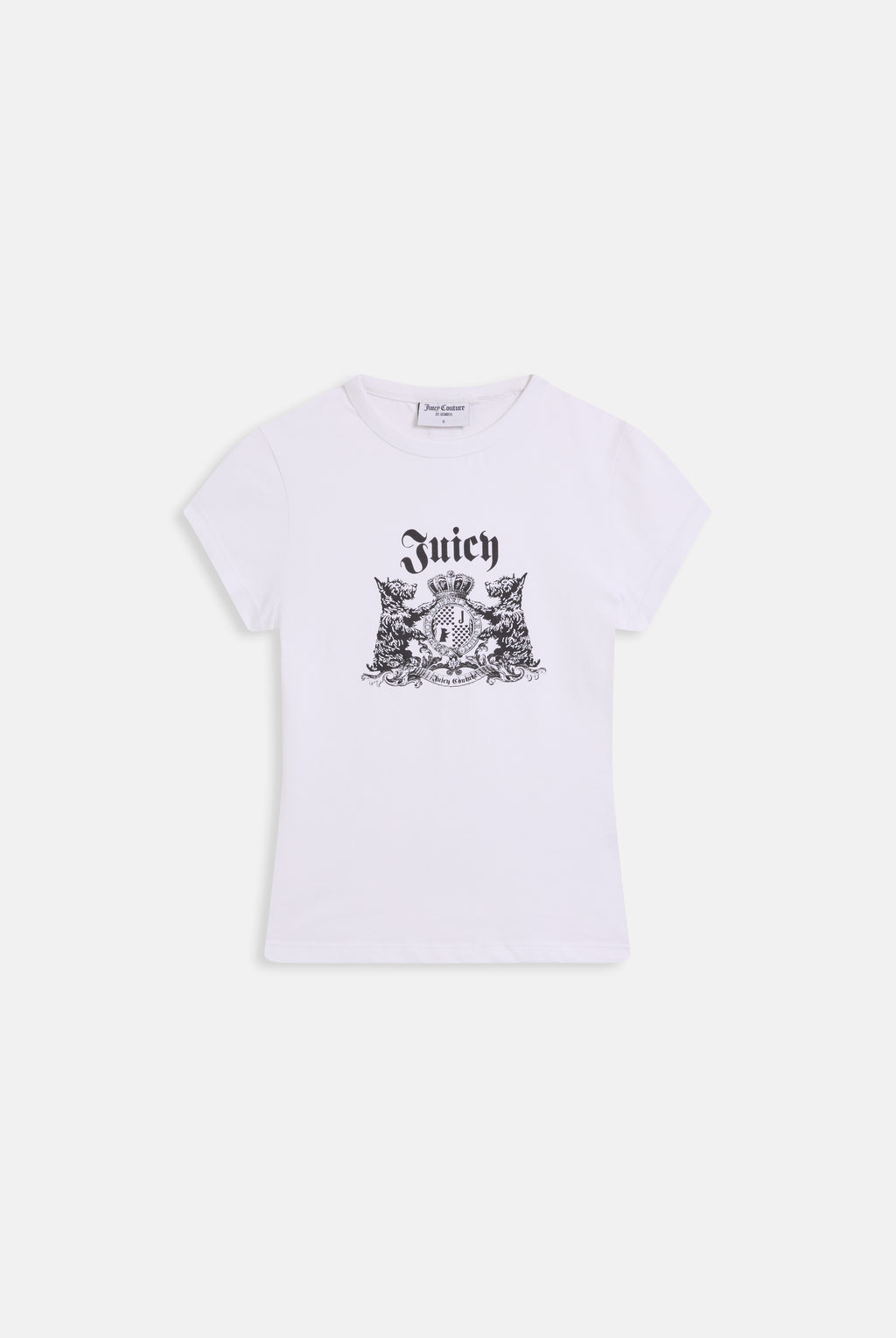 T-shirt Hilton Juicy Dog Crest lunga e aderente in jersey con logo stampato colore Bianco