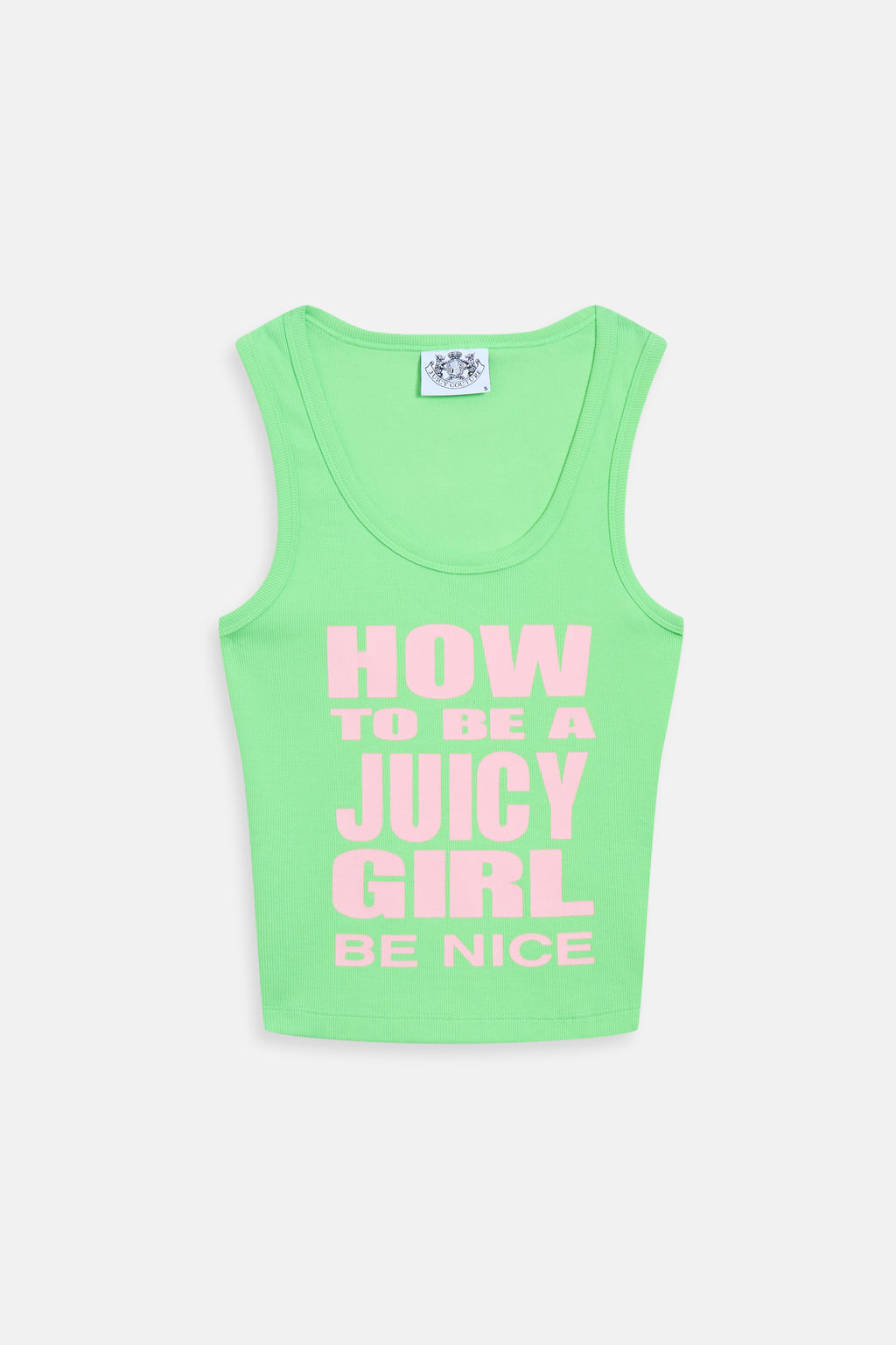 Canotta Juicy in jersey a costine con stampa lettering frontale colore Verde