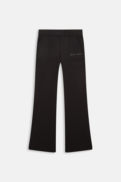Pantaloni Farah vita bassa in interlock con logo tono su tono colore Nero