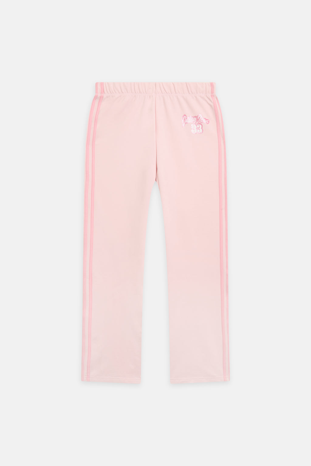Pantaloni Juicy a gamba dritta in jersey con bande laterali e stampa logo colore Rosa