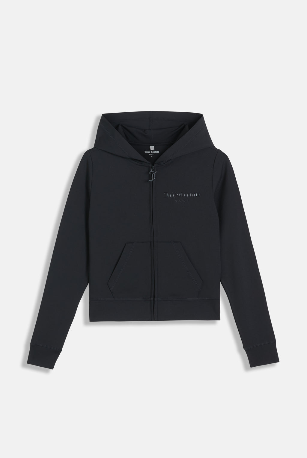 Felpa Ennis aderente con cappuccio in interlock con logo tono su tono colore Nero