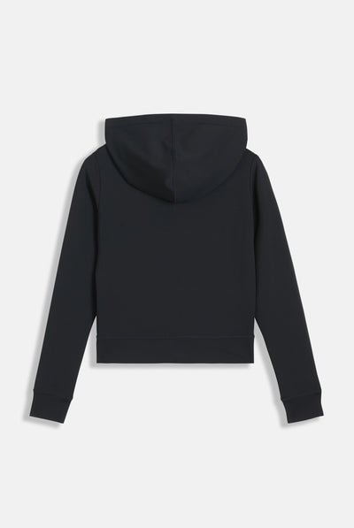 Felpa Ennis aderente con cappuccio in interlock con logo tono su tono colore Nero