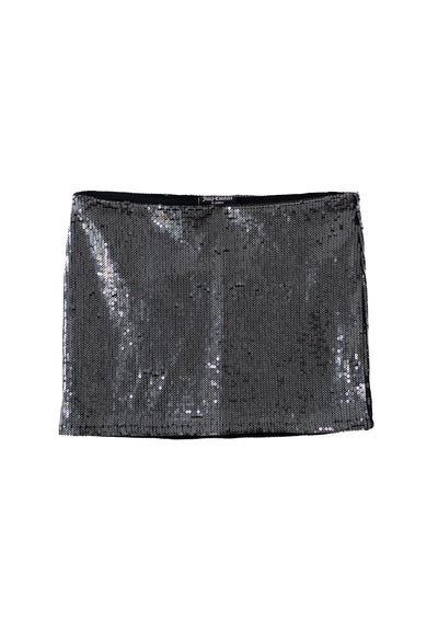 Minigonna Juicy in velluto con paillettes e logo a contrasto colore Nero
