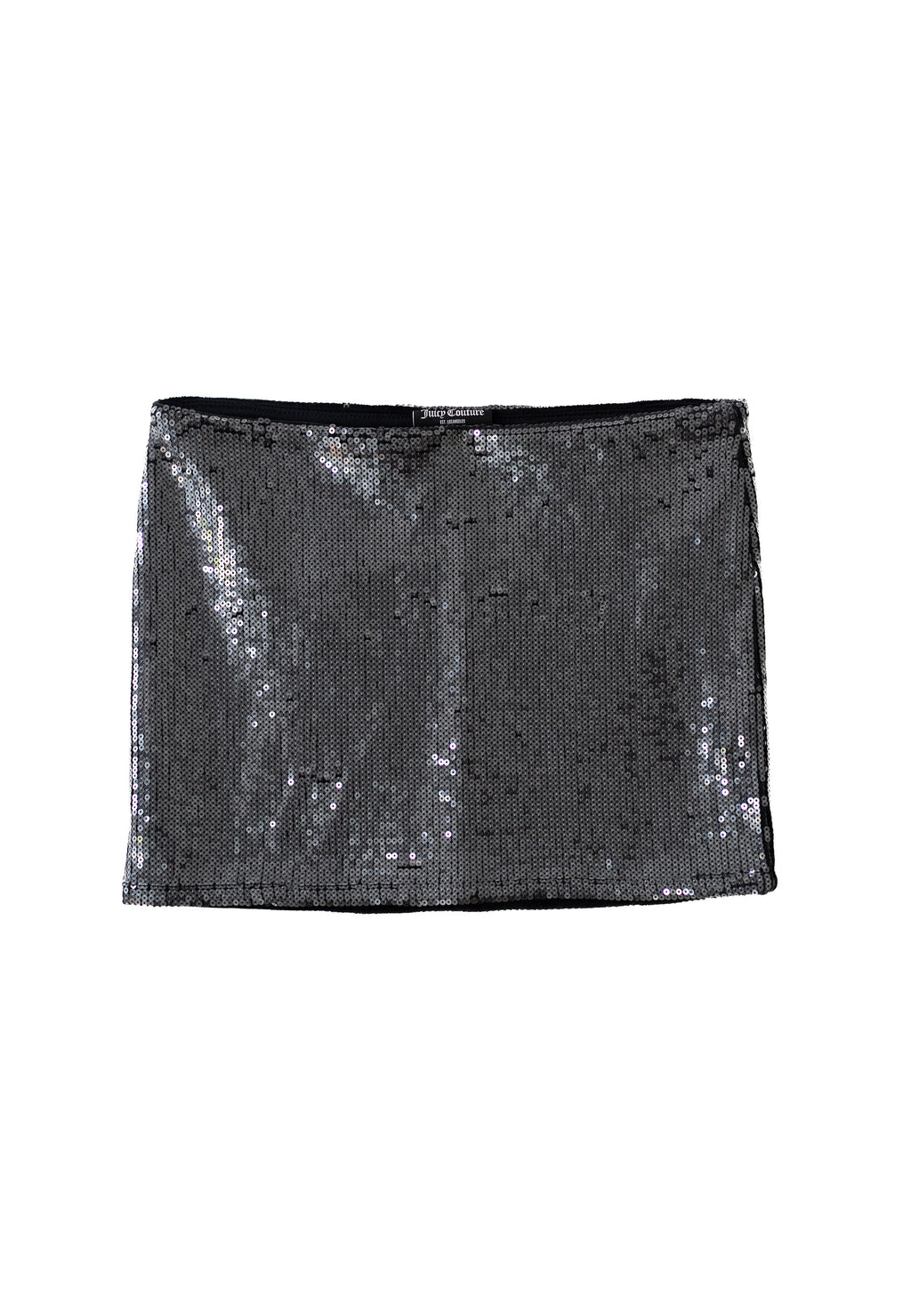 Minigonna Juicy in velluto con paillettes e logo a contrasto colore Nero