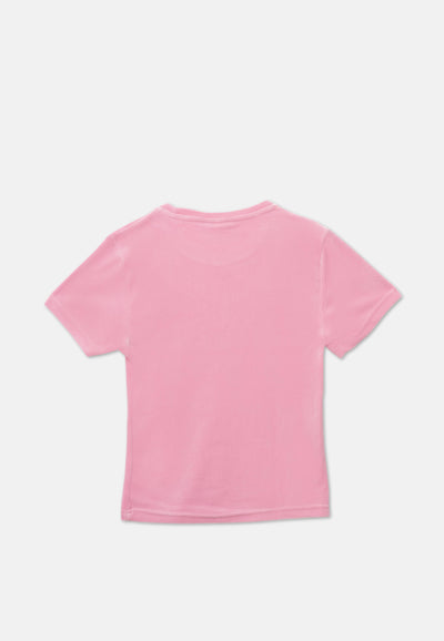 T-Shirt Taylor Rosa confetto con logo strass