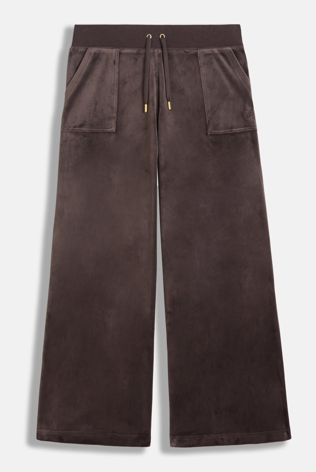 Pantalone Yuka a gamba larga con ricamo JC tono su tono e tasche Marrone