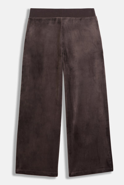 Pantalone Yuka a gamba larga con ricamo JC tono su tono e tasche Marrone