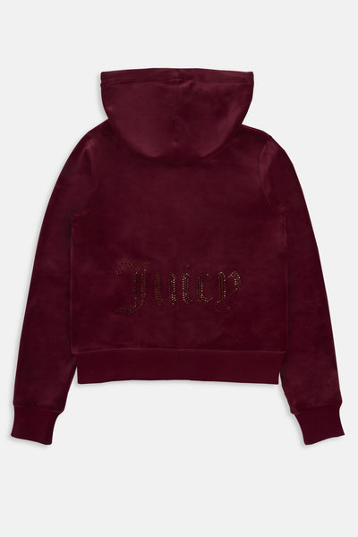 Felpa Jewel Bordeaux con logo strass