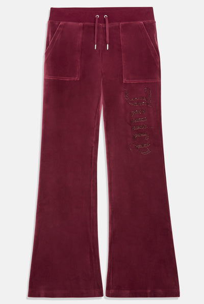 Pantaloni Jewel Bordeaux gamba larga