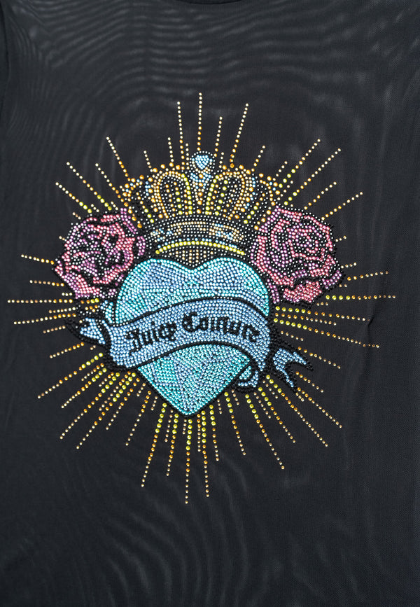 T-Shirt Nera  manica lunga con maxi logo Sacred Virgo