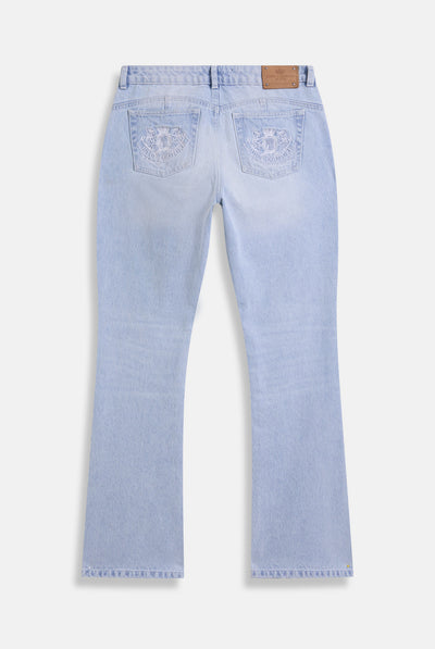Jeans Crest a taglio bootcut in denim blu chiaro
