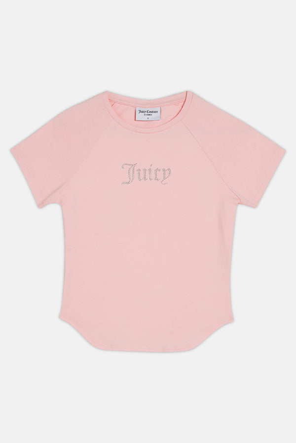 T-Shirt Digi Rosa ciliegio con logo strass