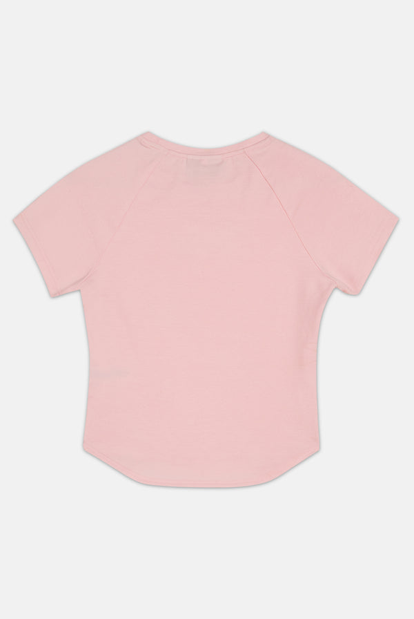 T-Shirt Digi Rosa ciliegio con logo strass