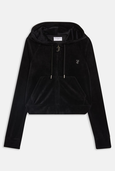 Felpa in velluto Madison con logo Juicy in strass colore Nero