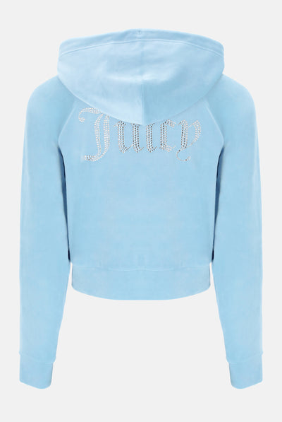 Felpa Madison Celeste con logo strass