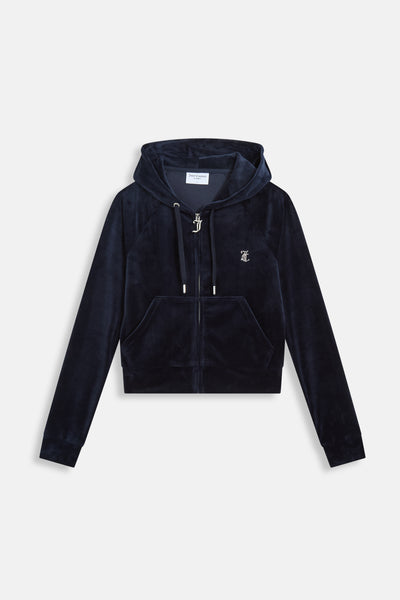 Felpa in velluto Madison con logo Juicy in strass colore Blu