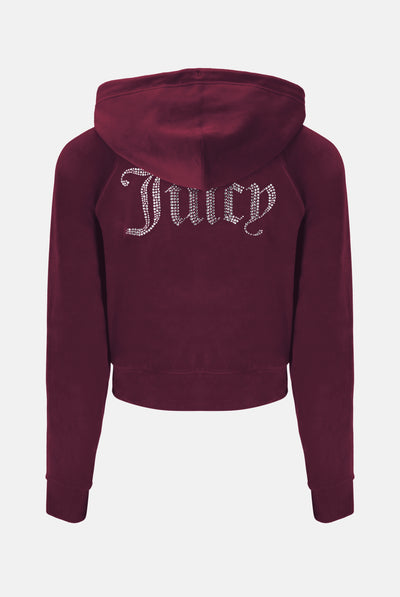 Felpa Madison Bordeaux con logo strass