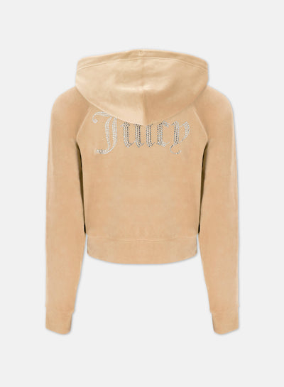 Felpa Madison Caramello dorato con logo strass