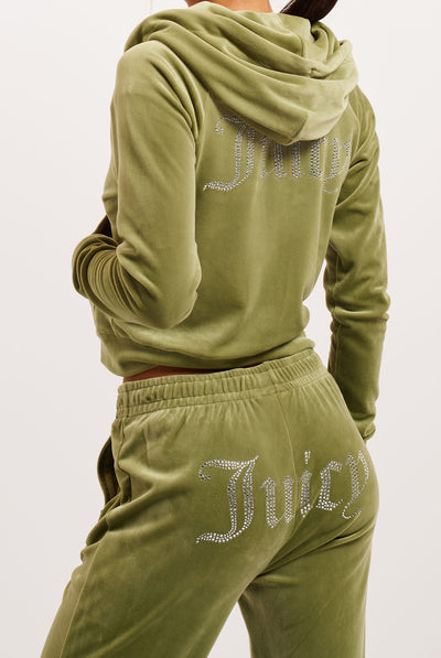 Felpa Madison Verde salvia con logo strass