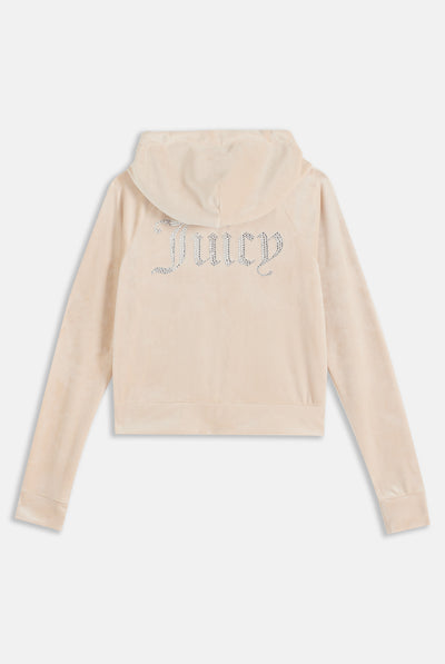 Felpa Madison Beige sabbia con logo strass