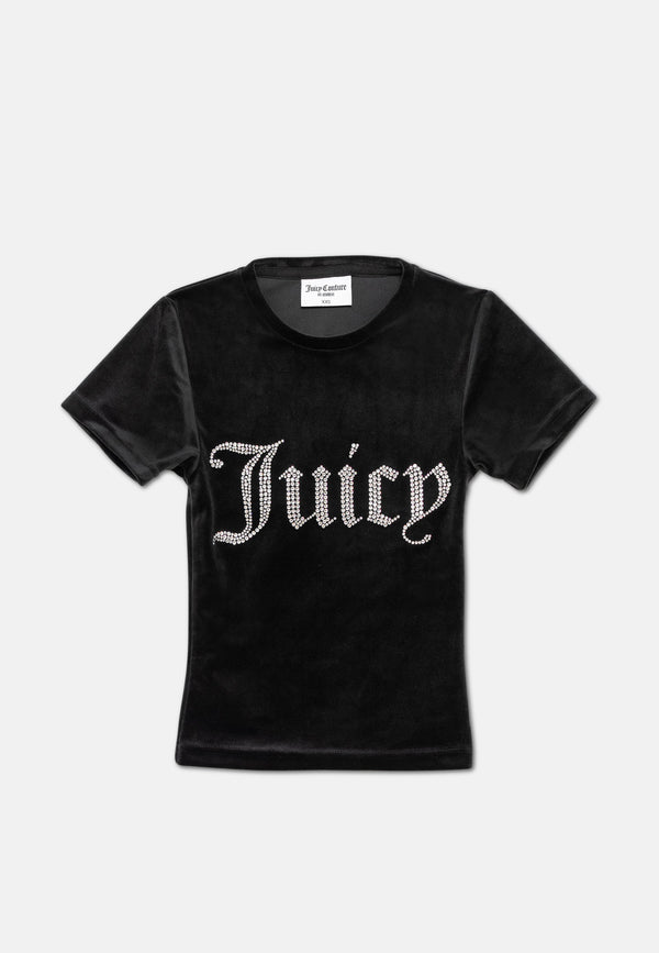 T-Shirt Taylor Nera con logo strass