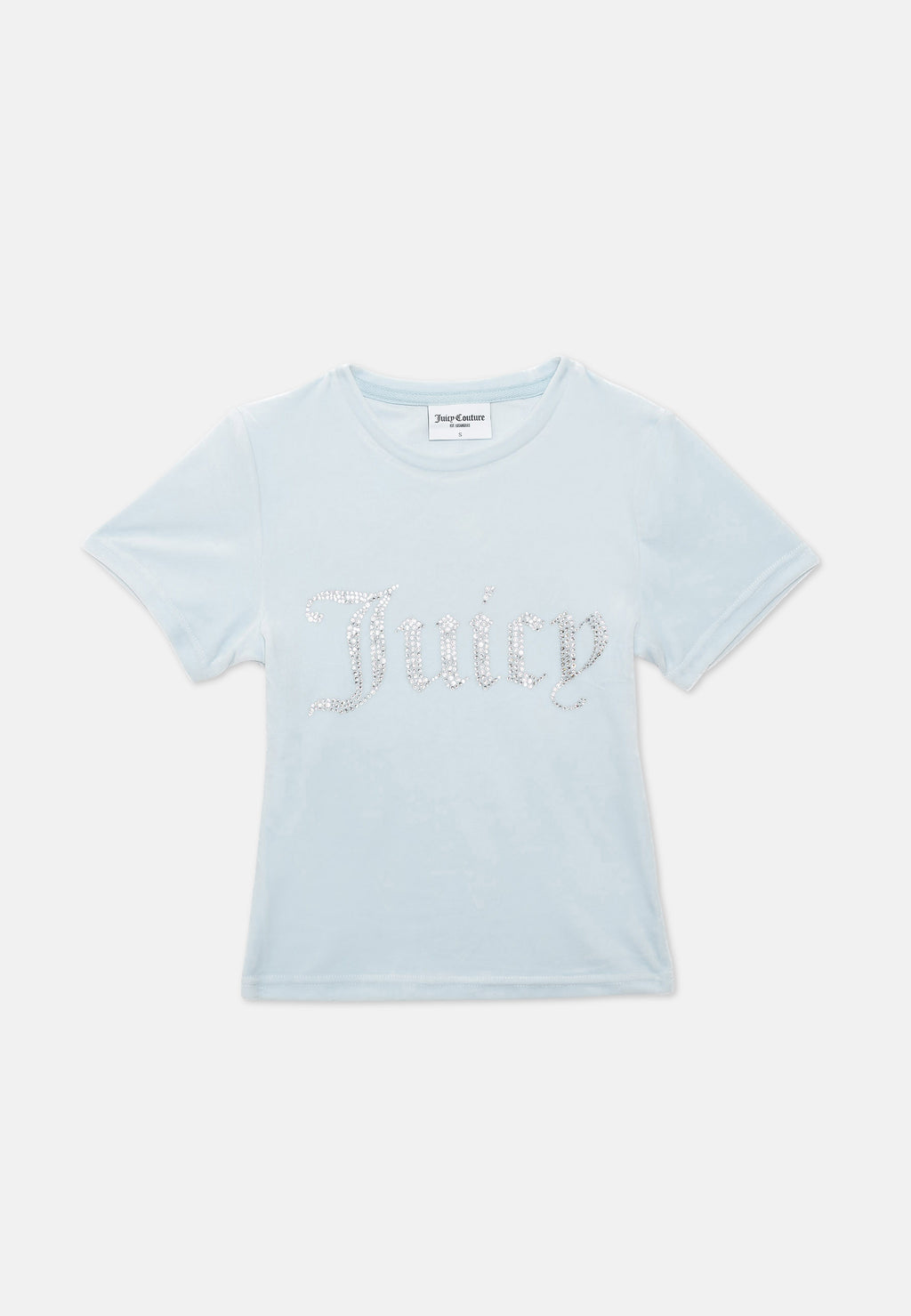 T-Shirt Taylor Celeste con logo strass