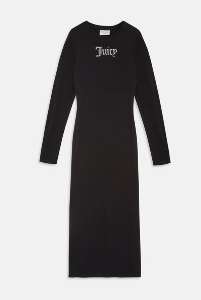 Abito Dizzie Nero con logo strass