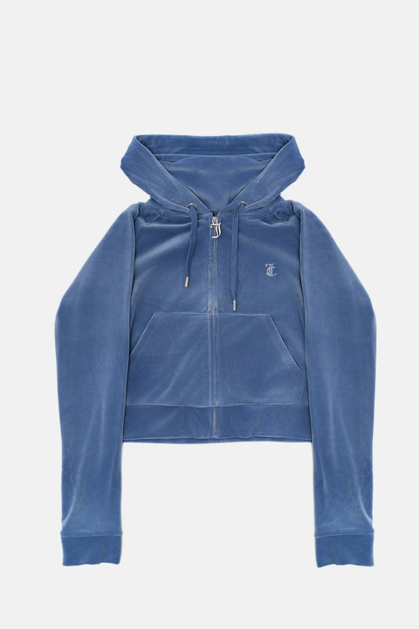 Felpa Madison in velluto  con logo Juicy in strass colore Blu