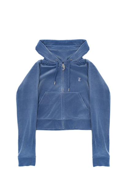 Felpa Madison in velluto  con logo Juicy in strass colore Blu