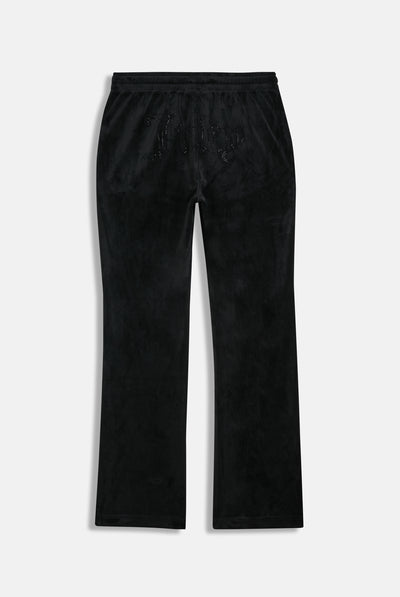 Pantaloni in velluto Tina con logo Juicy in strass colore Nero