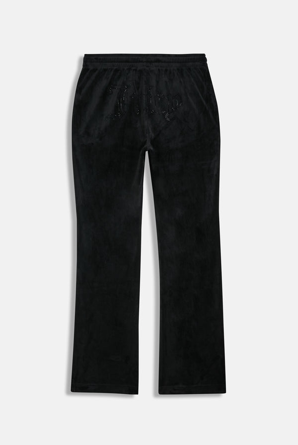 Pantaloni in velluto Tina con logo Juicy in strass colore Nero