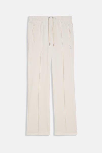 Pantaloni in velluto Tina con logo Juicy in strass colore Panna